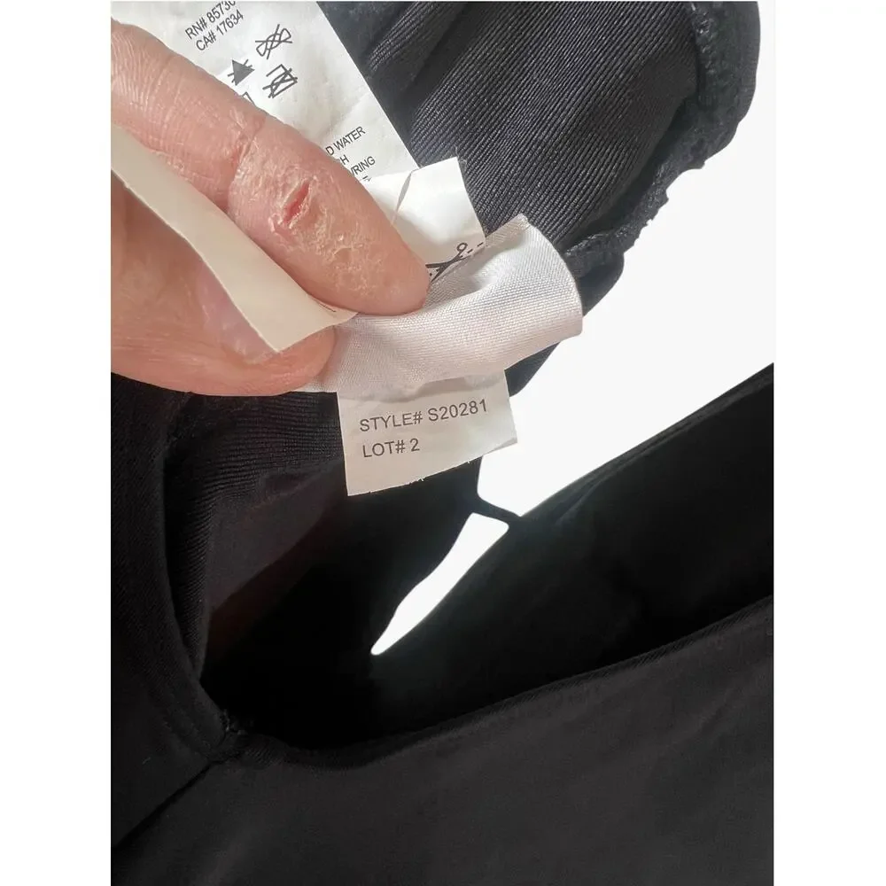 Kate Spade New York Women's XL Black Plunge Hamptons Ruffled One-Piece Swimsuit